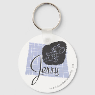 Jerry Black en Blue Script Sleutelhanger