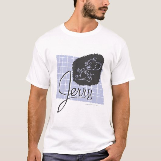 Jerry Black en Blue Script T-shirt (Voorkant)