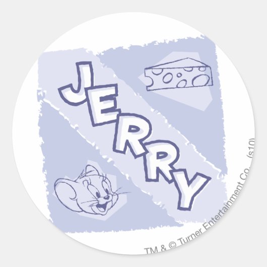 Jerry Blue Cheese Logo Ronde Sticker (Voorkant)