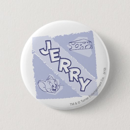 Jerry Blue Kaas Logo Ronde Button 5,7 Cm (Voorkant)