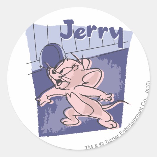 Jerry Blue Ronde Sticker (Voorkant)