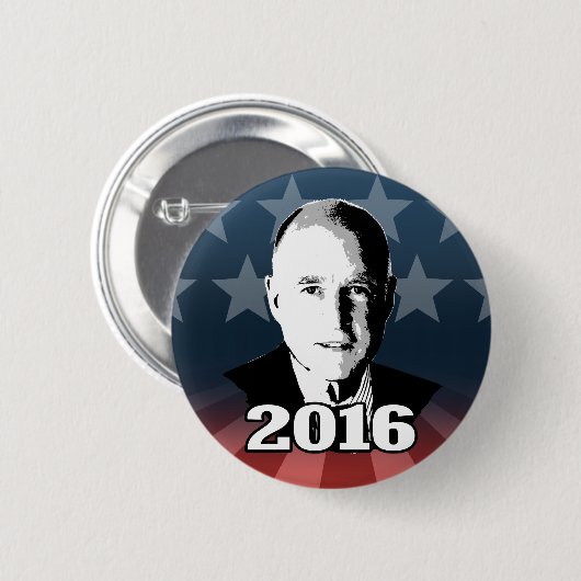 JERRY BROWN 2016 Candidate Ronde Button 5,7 Cm (Voorkant /achterkant)