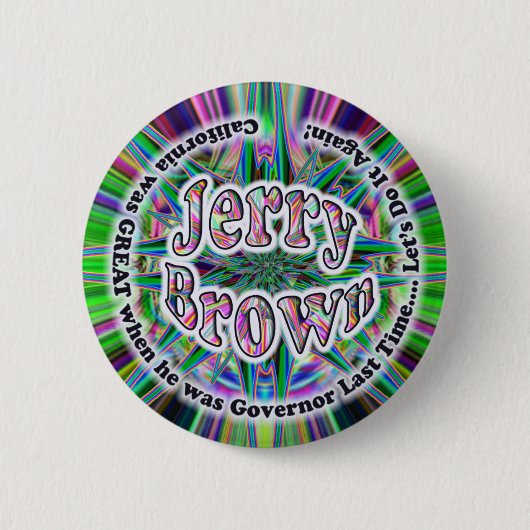 Jerry Brown 4 GOV-toets Ronde Button 5,7 Cm (Voorkant)