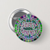 Jerry Brown 4 GOV-toets Ronde Button 5,7 Cm (Voorkant /achterkant)