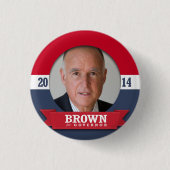 JERRY BROWN CAMPAIGN RONDE BUTTON 3,2 CM (Voorkant)