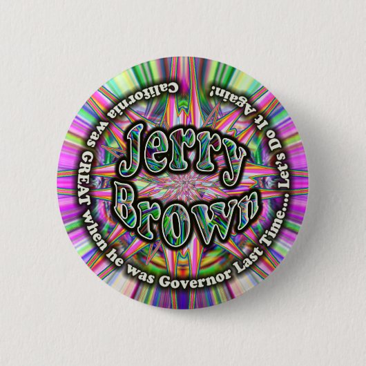 Jerry Brown Governor-toets Ronde Button 5,7 Cm (Voorkant)