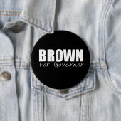 JERRY BROWN-verkiezingsgear Ronde Button 4,0 Cm (In situ)
