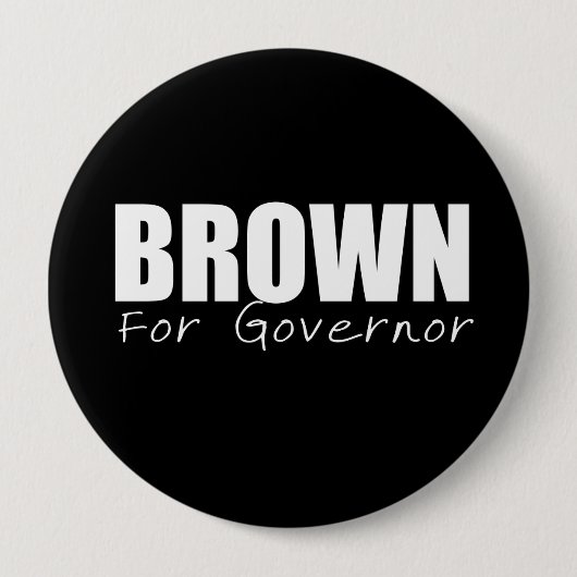 JERRY BROWN-verkiezingsgear Ronde Button 4,0 Cm (Voorkant)