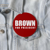JERRY BROWN-verkiezingsgear Ronde Button 4,0 Cm (In situ)