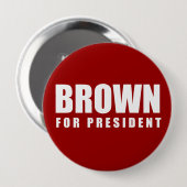 JERRY BROWN-verkiezingsgear Ronde Button 4,0 Cm (Voorkant /achterkant)