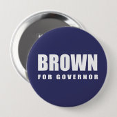 JERRY BROWN-verkiezingsgear Ronde Button 4,0 Cm (Voorkant /achterkant)