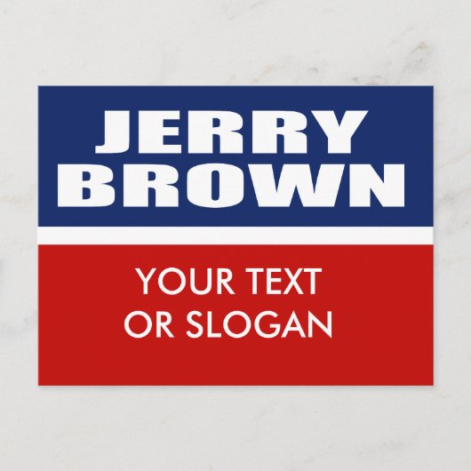 JERRY BROWN VOOR GOVERNOR BRIEFKAART (Voorkant)