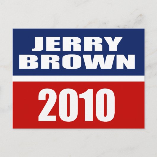 JERRY BROWN VOOR GOVERNOR BRIEFKAART (Voorkant)