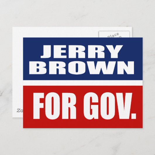 JERRY BROWN VOOR GOVERNOR BRIEFKAART (Voorkant / Achterkant)