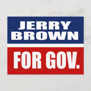 JERRY BROWN VOOR GOVERNOR BRIEFKAART