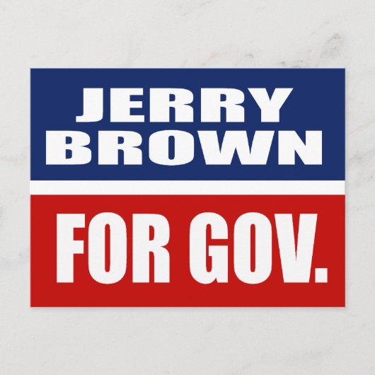 JERRY BROWN VOOR GOVERNOR BRIEFKAART (Voorkant)