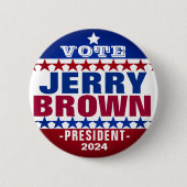 Jerry Brown voor President 2024 Campaign Button (Voorkant)