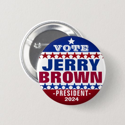 Jerry Brown voor President 2024 Campaign Button (Voorkant /achterkant)