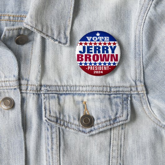 Jerry Brown voor President 2024 Campaign Button (In situ)