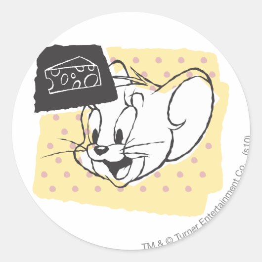 Jerry Cheese Ronde Sticker (Voorkant)