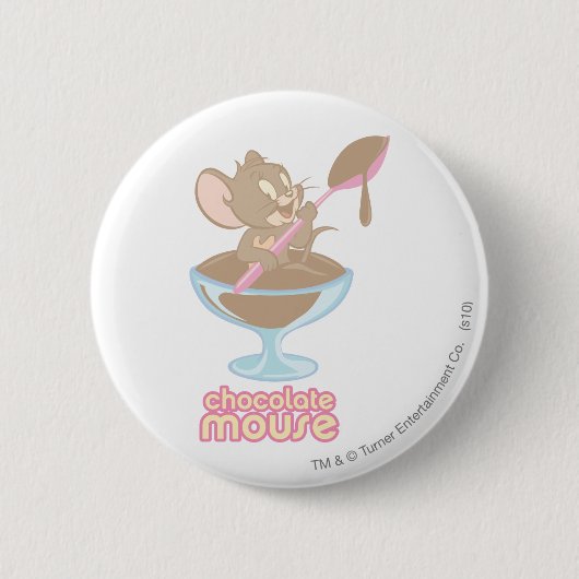 Jerry Chocolate Mouse Ronde Button 5,7 Cm (Voorkant)