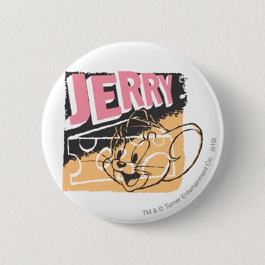 Jerry Face op Cheese Ronde Button 5,7 Cm (Voorkant)