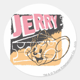 Jerry Face op Cheese Ronde Sticker