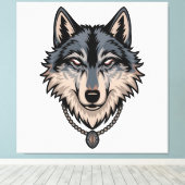 Jerry Garcia wolf Canvas Afdruk (Insitu (Houten vloer))
