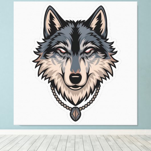 Jerry Garcia wolf Canvas Afdruk (Insitu (Houten vloer))