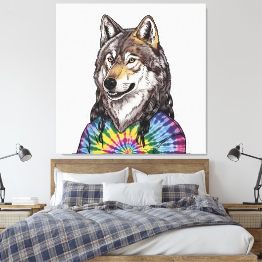 Jerry Garcia wolf Canvas Afdruk (Insitu (Slaapkamer))