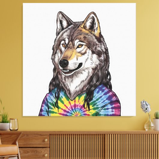 Jerry Garcia wolf Canvas Afdruk (Insitu (Woonkamer))