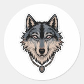Jerry Garcia wolf Ronde Sticker (Voorkant)