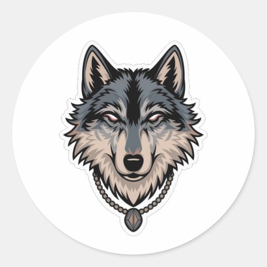 Jerry Garcia wolf Ronde Sticker (Voorkant)