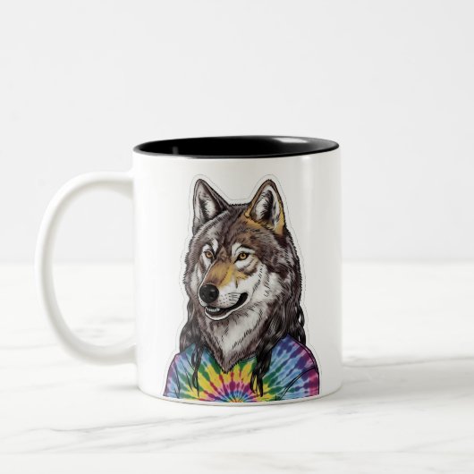 Jerry Garcia wolf Tweekleurige Koffiemok (Links)