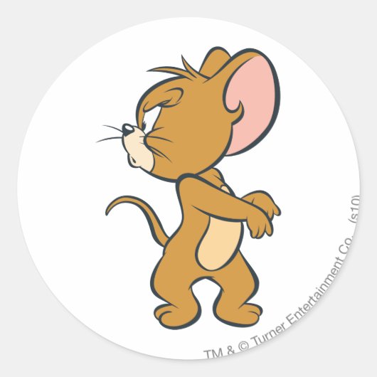 Jerry look Back Annoyed Ronde Sticker (Voorkant)