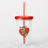 Jerry Mouse Gedprezen als Valentijn Cupid Acryl Drinkbeker (Voorkant)