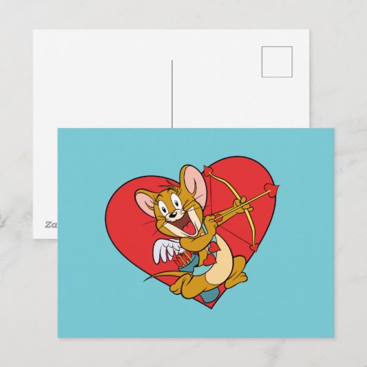 Jerry Mouse Gedprezen als Valentijn Cupid Feestdagenkaart (Voorkant / Achterkant)