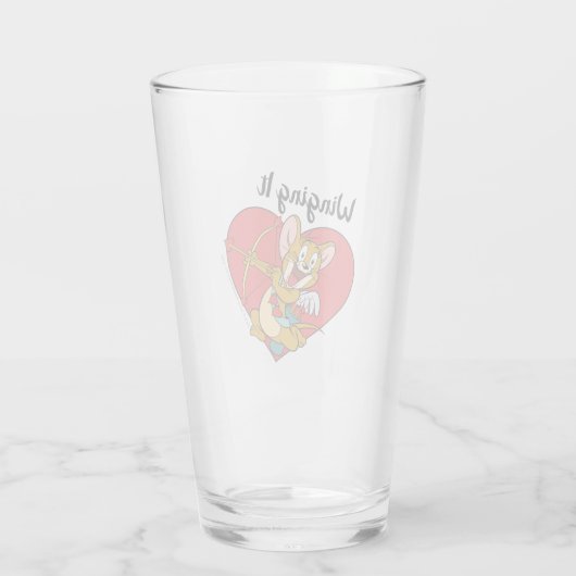 Jerry Mouse Gedprezen als Valentijn Cupid Glas (Achterkant)