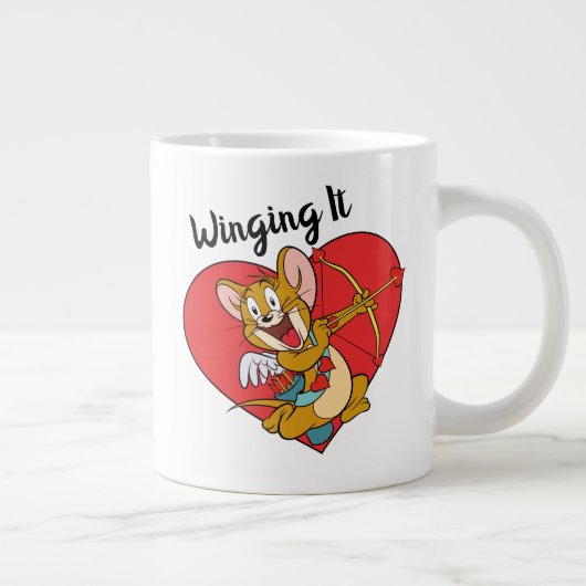 Jerry Mouse Gedprezen als Valentijn Cupid Grote Koffiekop (Rechts)