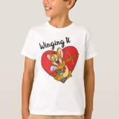 Jerry Mouse Gedprezen als Valentijn Cupid T-shirt (Voorkant)