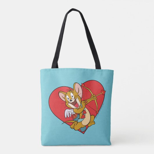 Jerry Mouse Gedprezen als Valentijn Cupid Tote Bag (Achterkant)