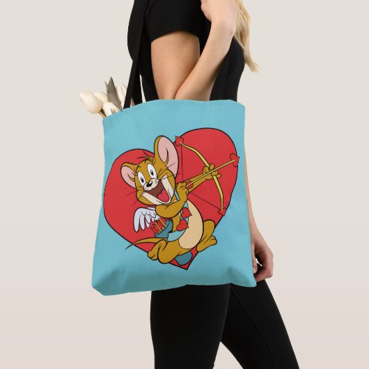 Jerry Mouse Gedprezen als Valentijn Cupid Tote Bag (Dichtbij)