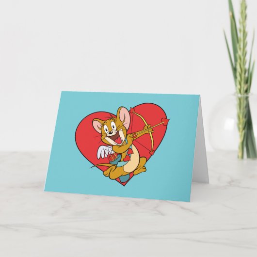 Jerry Mouse gekleed als Valentijn Cupid Feestdagen Kaart (Voorkant)