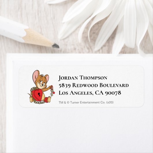 Jerry Mouse "Key to My Heart"-Valentijn Etiket (Insitu)