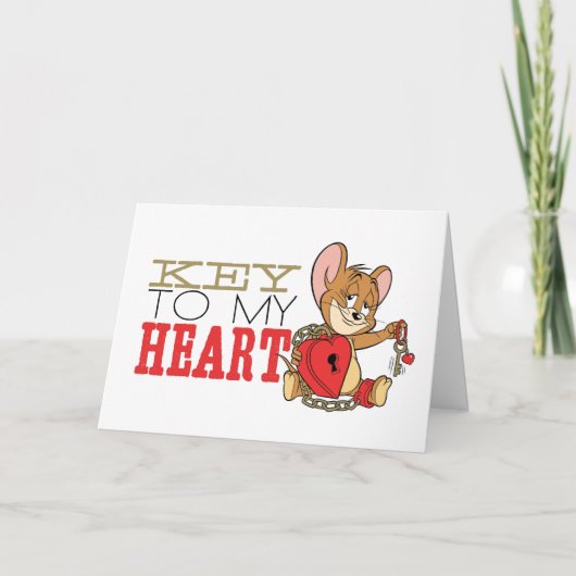 Jerry Mouse "Key to My Heart"-Valentijn Feestdagen Kaart (Voorkant)