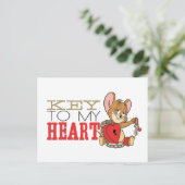 Jerry Mouse "Key to My Heart"-Valentijn Feestdagenkaart (Staand voorkant)