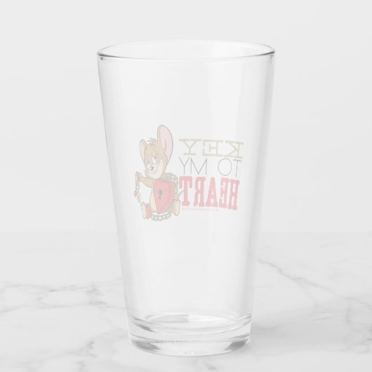 Jerry Mouse "Key to My Heart"-Valentijn Glas (Achterkant)