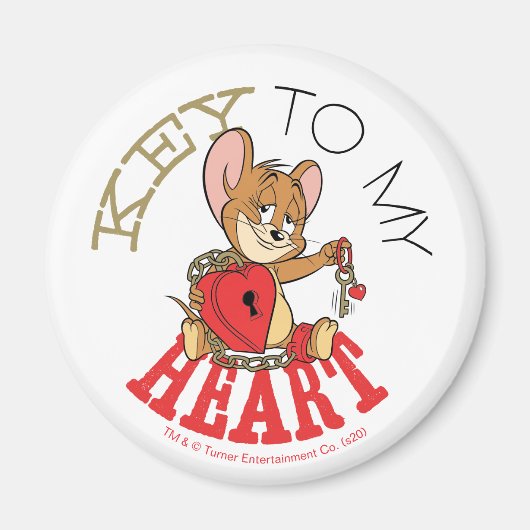 Jerry Mouse "Key to My Heart"-Valentijn Magneet (Voorkant)