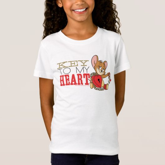 Jerry Mouse "Key to My Heart"-Valentijn T-shirt (Voorkant)