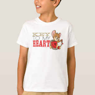 Jerry Mouse "Key to My Heart"-Valentijn T-shirt